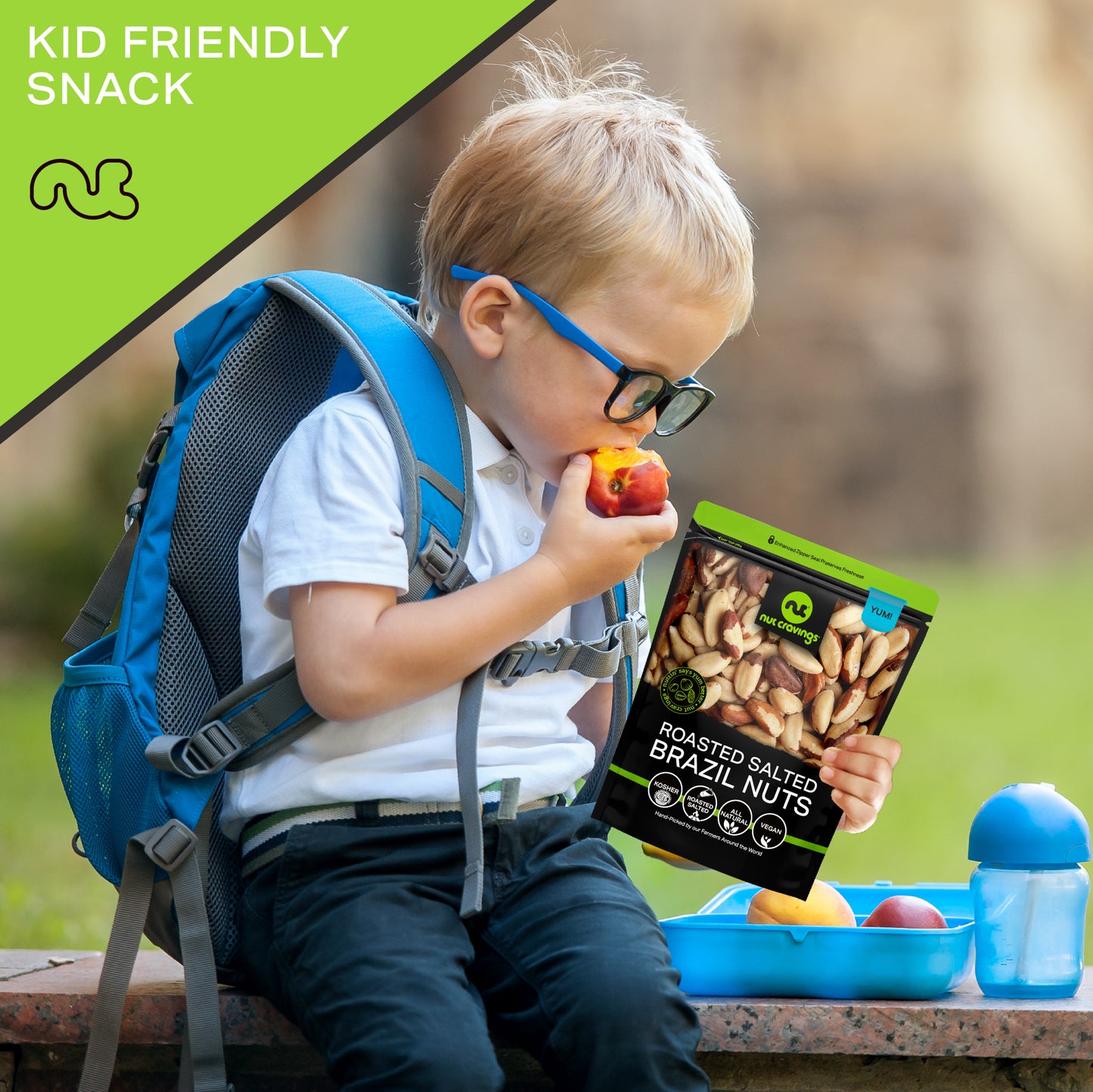 NUT CRAVINGS - Brazil Nuts Roasted & Salted - No Shell Whole Packed Fresh in Resealable Bag - Healthy Protein Food Snack Food Assortments