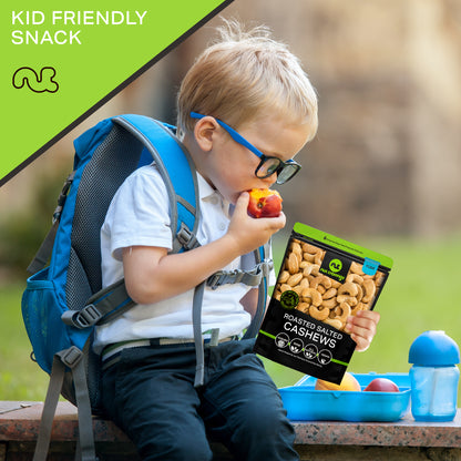 NUT CRAVINGS - Roasted Cashews Slightly Salted - Jumbo Whole Packed Fresh in Resealable Bag - Nut Snack - Food Assortments