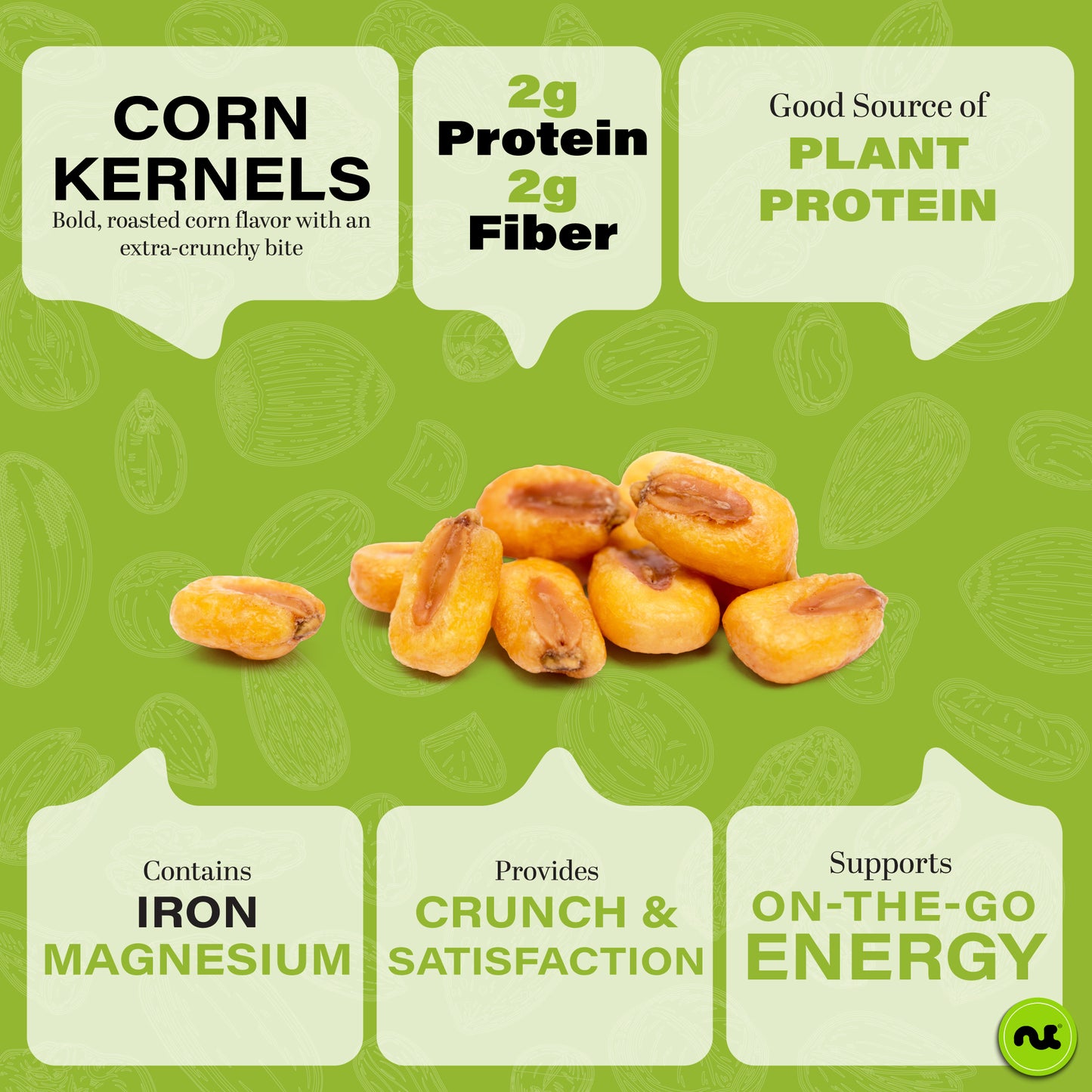 NUT CRAVINGS - Toasted Crunchy Corn Kernels - Original Flavor Roasted & Salted Packed Fresh in Resealable Bag - Healthy Snack Food Assortments