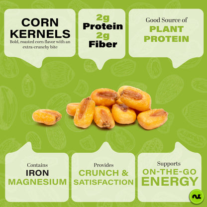 NUT CRAVINGS - Toasted Crunchy Corn Kernels - Original Flavor Roasted & Salted Packed Fresh in Resealable Bag - Healthy Snack Food Assortments