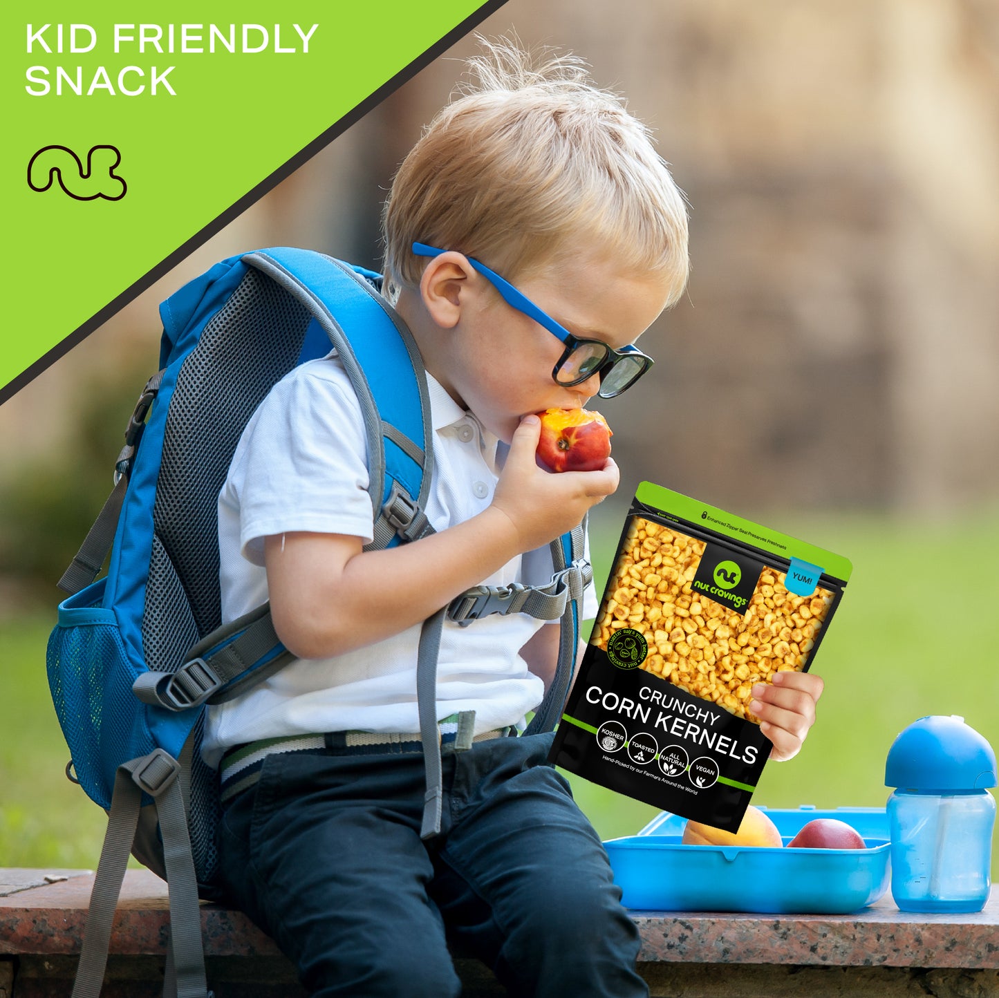 NUT CRAVINGS - Toasted Crunchy Corn Kernels - Original Flavor Roasted & Salted Packed Fresh in Resealable Bag - Healthy Snack Food Assortments