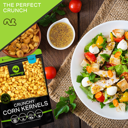 NUT CRAVINGS - Toasted Crunchy Corn Kernels - Original Flavor Roasted & Salted Packed Fresh in Resealable Bag - Healthy Snack Food Assortments