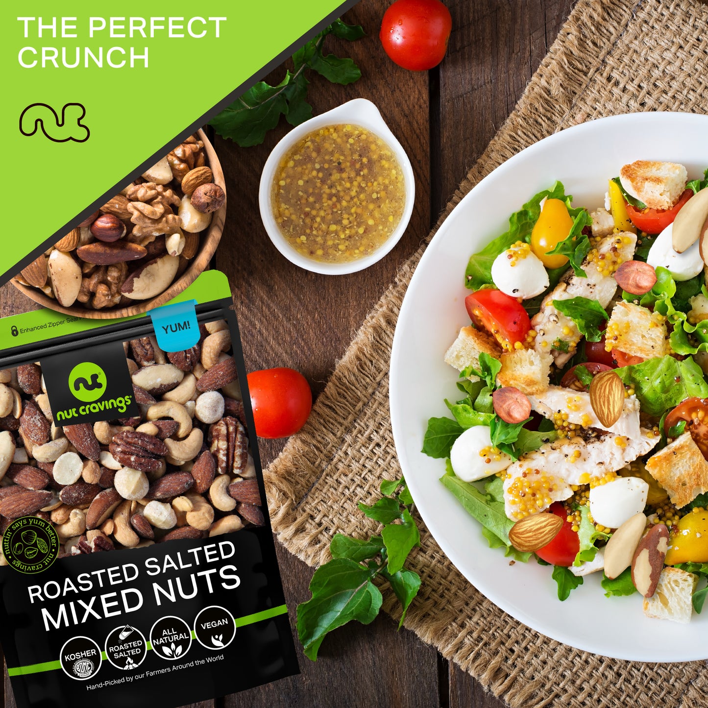 Roasted & Salted Mixed Nuts - Brazils Brazil Pecan Almond Hazelnut Cashew Packed Fresh in Resealable Bag -… — view 8