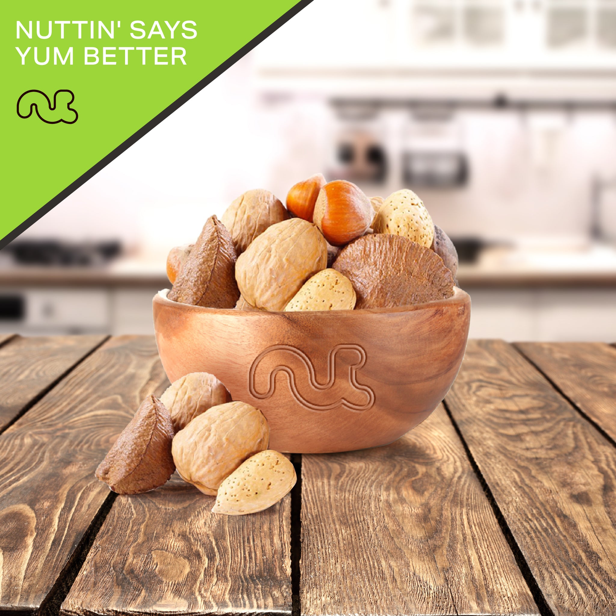 Raw Mixed Nuts, In Shell — Brazil, Walnut, Filbert, Almond & Pecan
