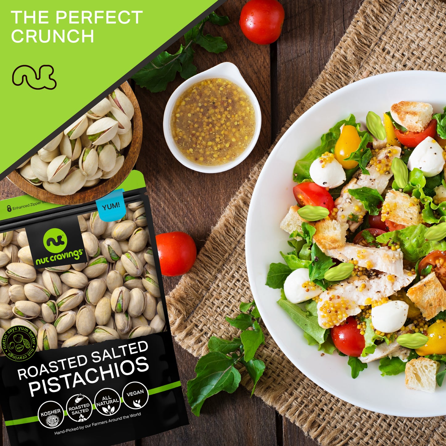 NUT CRAVINGS - Freshly Roasted & Salted California Pistachios Packed Fresh in Resealable Bag - Nut Snack - Food Assortments