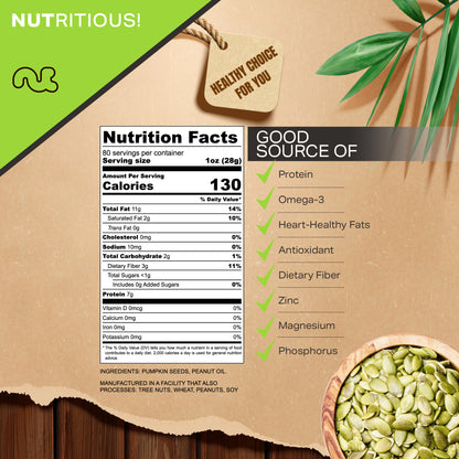 Roasted & Unsalted Pumpkin Seeds Pepitas No Shell Packed Fresh in Resealable Bag - Nut Snack - Food… — view 3