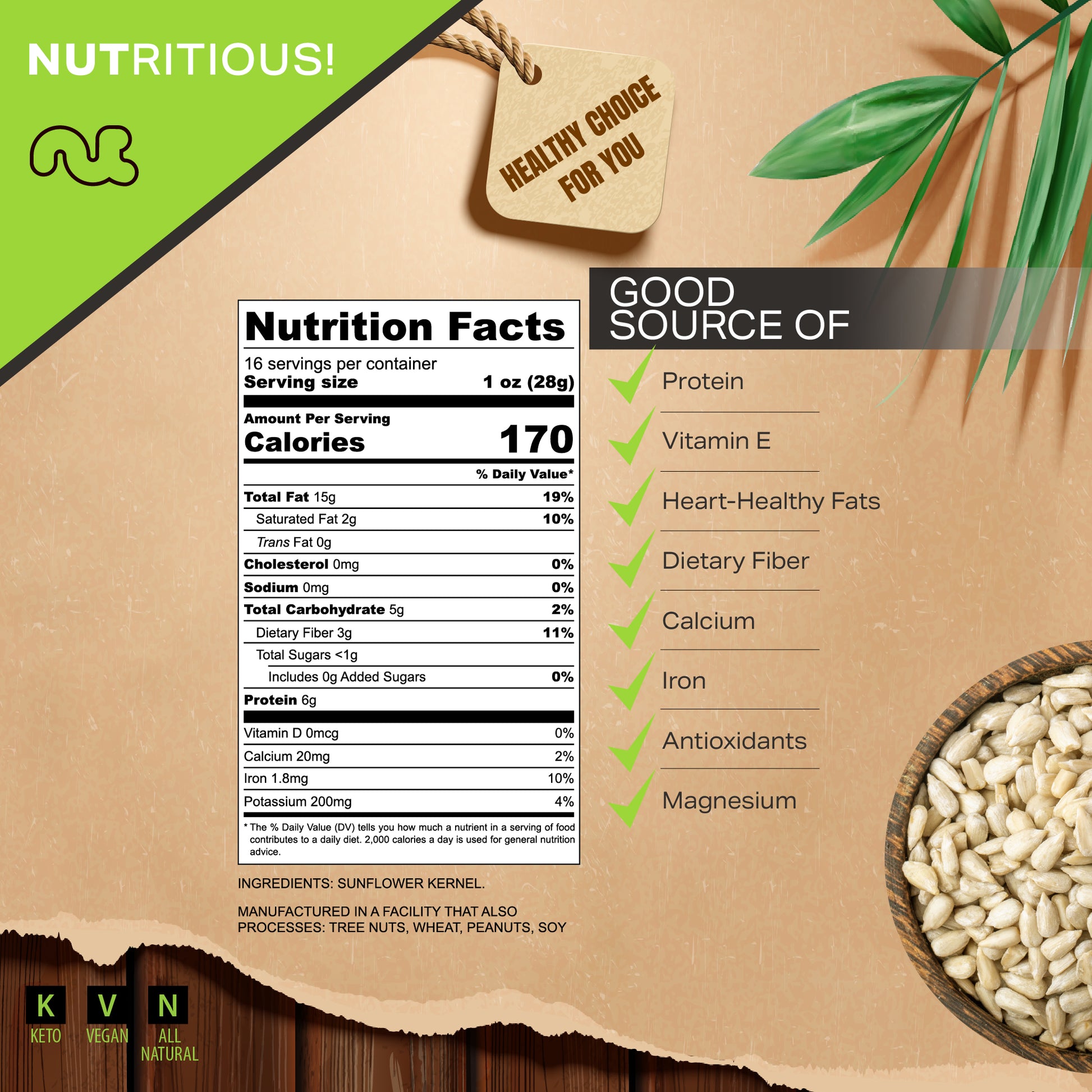 Raw Sunflower Seeds Kernels to eat, Unsalted, Shelled Hulled, Packed Fresh in Resealable Bag - Kosher Healthy… — view 5