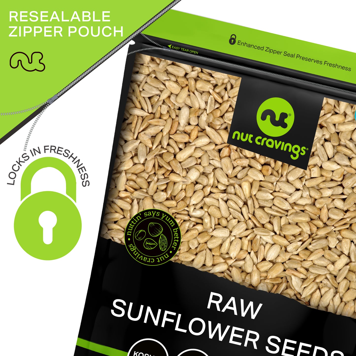 Raw Sunflower Seeds Kernels to eat, Unsalted, Shelled Hulled, Packed Fresh in Resealable Bag - Kosher Healthy… — view 7