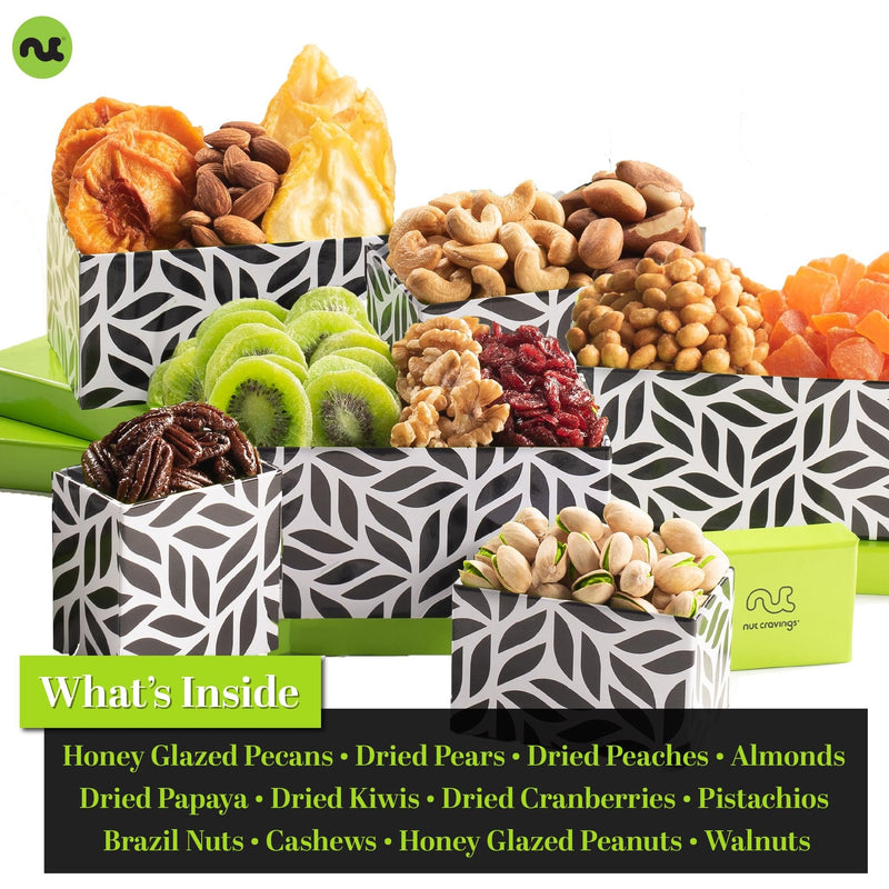 Leaf Pattern Fruit & Nut Gift Tower NCG100018
