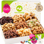 Easter Candies & Mixed Nuts Gift Basket with Happy Easter Ribbon