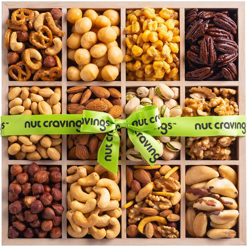 Green Ribbon Mixed Nuts Wood Tray  NCG100020