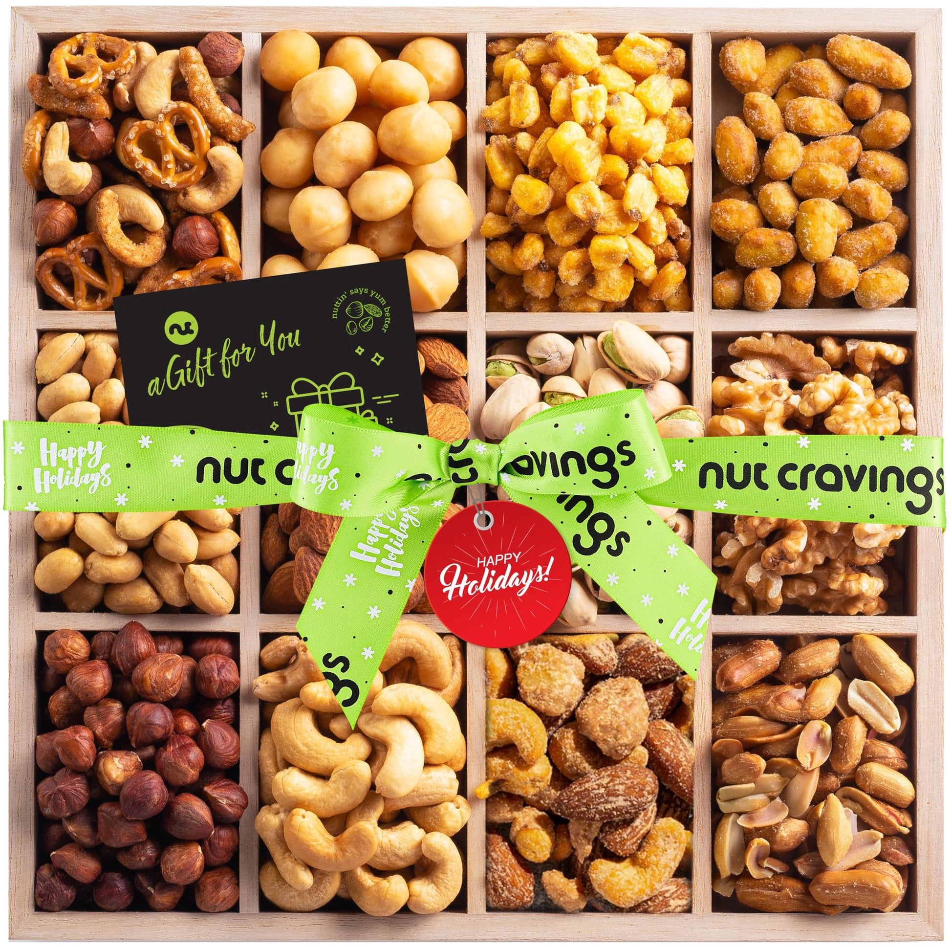 Happy Holiday Mixed Nuts Wooden Tray NCG100047