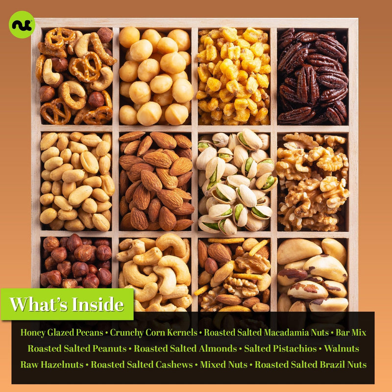 Green Ribbon Mixed Nuts Wood Tray  NCG100020