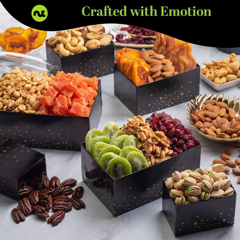 Happy Birthday Nuts & Dried Fruits Tower Gift Basket NCG100045