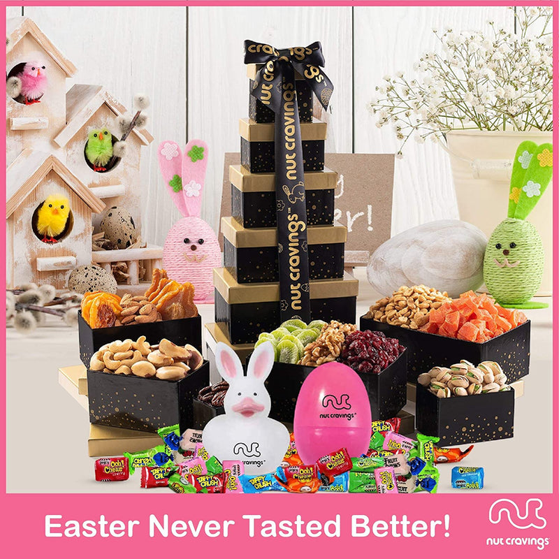 Easter Nut and Fruit Gift Tower (Fun & Bunnies Included!)