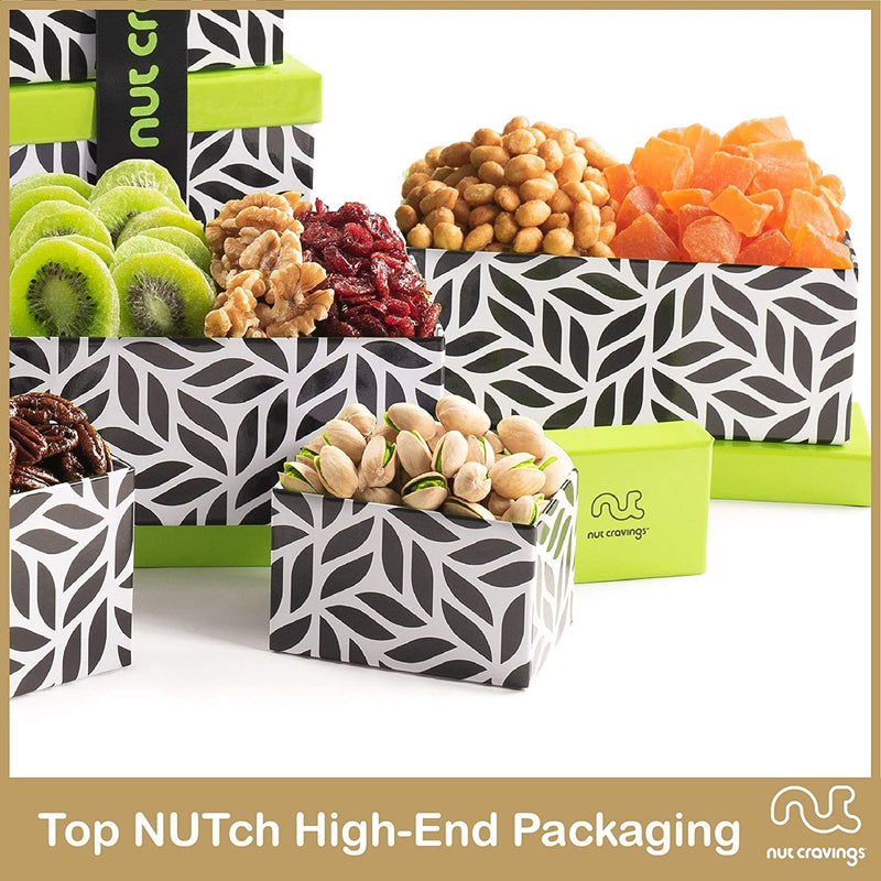 Leaf Pattern Fruit & Nut Gift Tower NCG100018