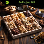 Congratulations Gift Basket, Gourmet Nuts in Reusable Wooden Tray (12 Assortments) for Women Men Adults