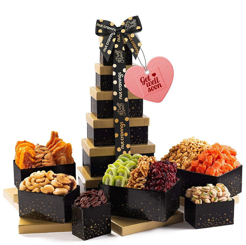 Get Well Soon Nut and Fruit Gift Tower NCG100046