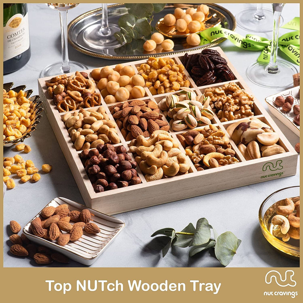 Green Ribbon Mixed Nuts Wood Tray  NCG100020