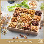 Holiday Mixed Nuts Wood Gift Tray Diamond Deluxe