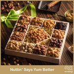 Holiday Mixed Nuts Wood Gift Tray Diamond Deluxe