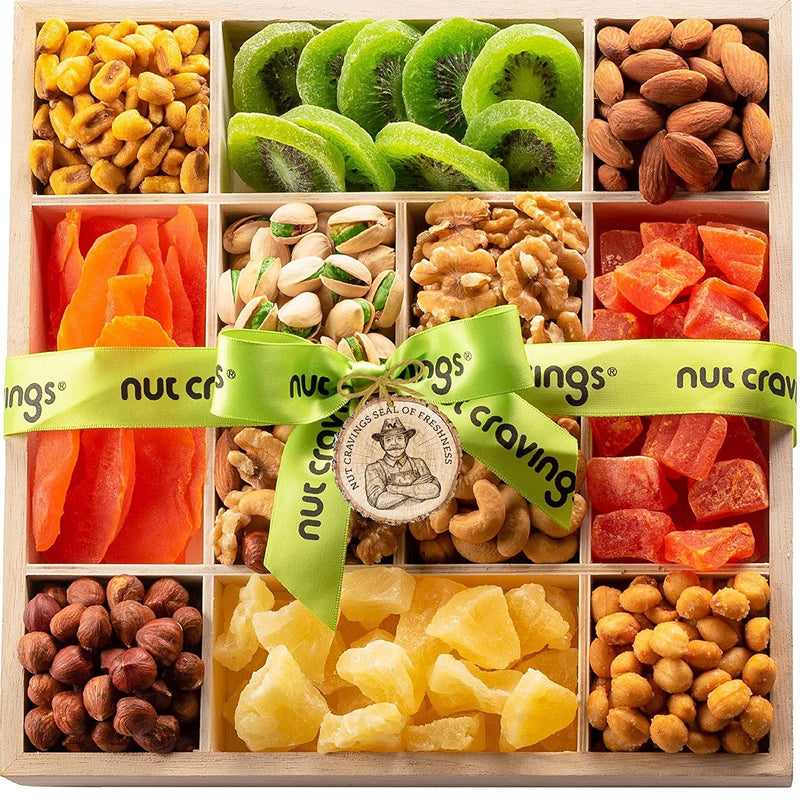 Mixed Nuts & Dried Fruit Wood Tray NCG100021